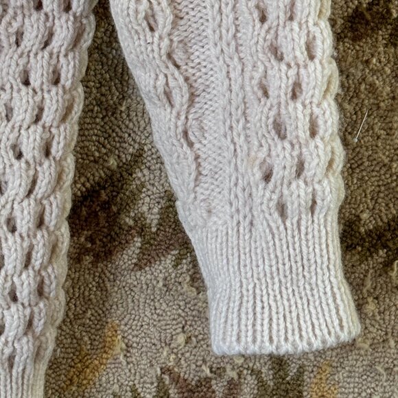 John Molloy Genuine Donegal Ireland Wool Womens Ivory Sweater Pullover Sz M - Picture 5 of 10